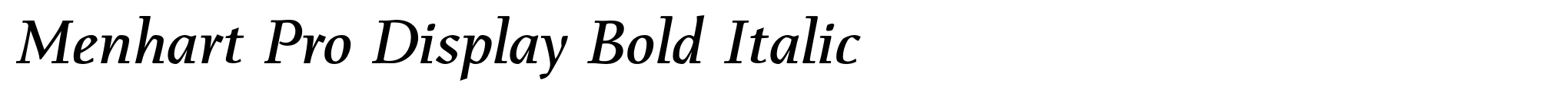 Menhart Pro Display Bold Italic image